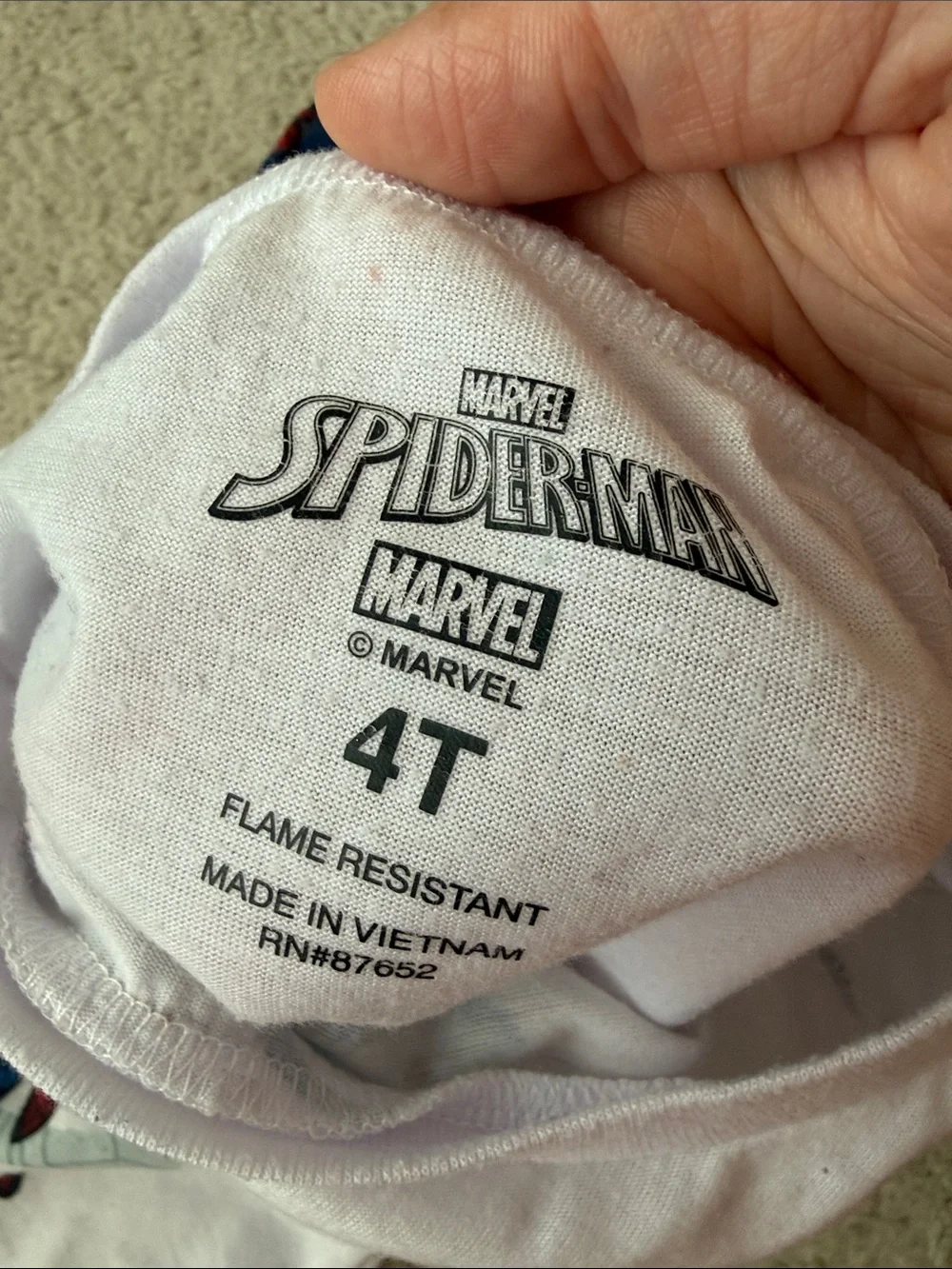 Spiderman Boys' White & Navy Pajama Set